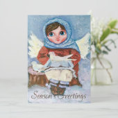 可愛い天使と鳩クリスマスホリデーカード シーズンカード (スタンド正面)
