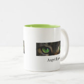 可愛い天使の猫の目と書 ツートーンマグカップ (正面右)