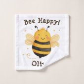 可愛い太い(昆虫)マルハナバチ「Bee Happy」 ウォッシュタオル (ウォッシュタオル)