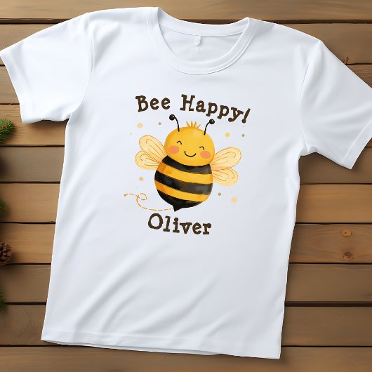 可愛い太い（昆虫）マルハナバチ「Bee Happy」 トドラーTシャツ