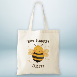 可愛い太い（昆虫）マルハナバチ「Bee Happy」 トートバッグ