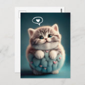 可愛い太った子猫に愛される ポストカード (正面/裏面)