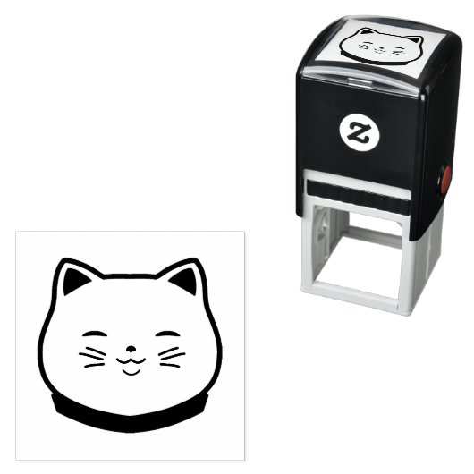 可愛い太った猫 セルフインキングスタンプ (インサイチュ)