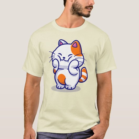 可愛い太った猫 Tシャツ (正面)