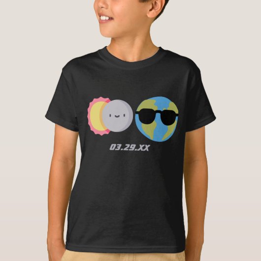 可愛い太陽のマンガカスタムーEclipseデート Tシャツ (正面)