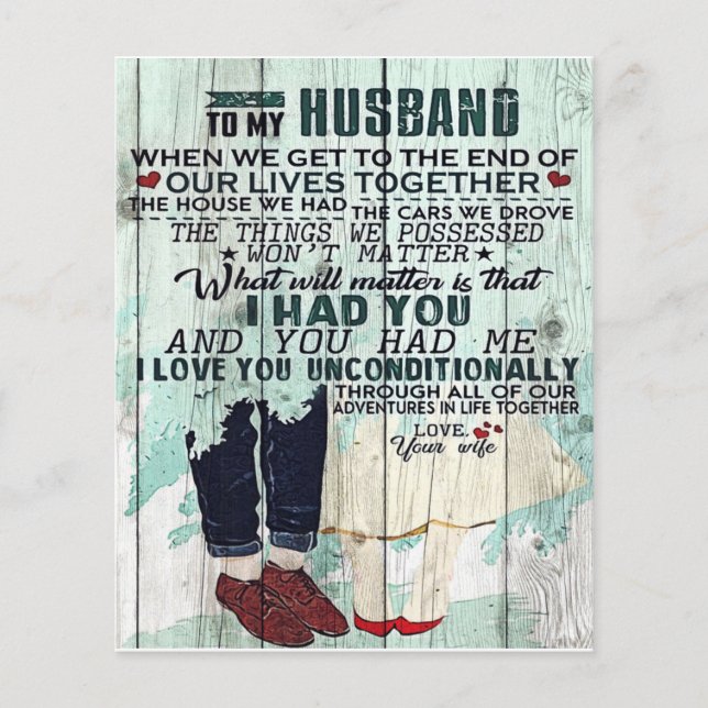 可愛い夫への手紙 |デザインカッコいいギフト | (正面)