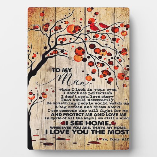 可愛い夫への手紙 |夫への素敵な贈り物 フォトプラーク (正面)