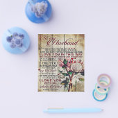 可愛い夫への手紙 |素敵な贈り物 |父の日 チラシ (シングル)