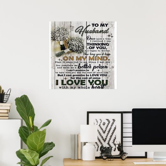 可愛い夫への手紙 |素敵な贈り物 |父の日 ポスター (ホームオフィス)