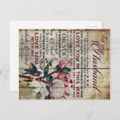 可愛い夫への手紙 |素敵な贈り物 |父の日 案内ポストカード (正面/裏面)