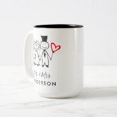 可愛い夫婦結婚した夫婦 ツートーンマグカップ (正面左)