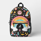 可愛い女かわいらし子モノグラム プリントバックパック (正面)