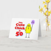 可愛い女が50歳! カード (黄色い花)