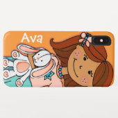 可愛い女の子うさぎグラフィックオレンジ Case-Mate iPhoneケース (裏面(横))