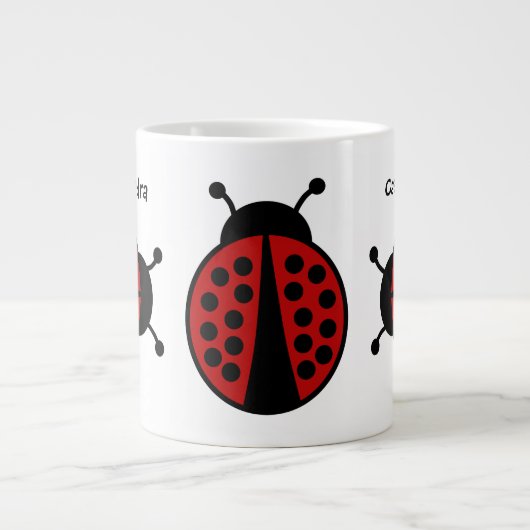 可愛い女の子が虫のまわりにめ ジャンボコーヒーマグカップ (正面)