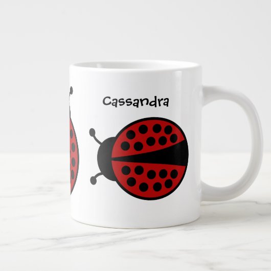 可愛い女の子が虫のまわりにめ ジャンボコーヒーマグカップ (右)