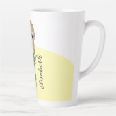 可愛い女の子と猫パーソナライズされたの背の高いラテマグカップ カフェラテマグ (右)