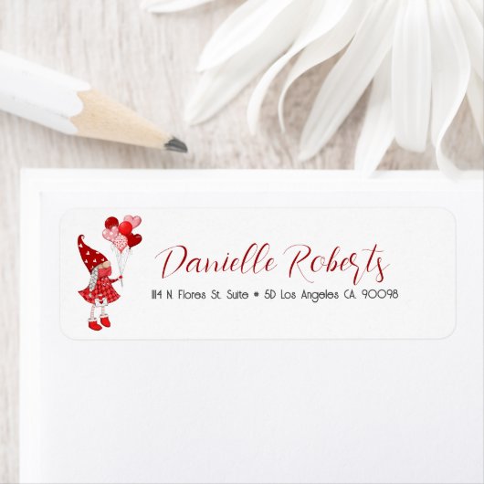 可愛い女の子の格言ハートバルーン ラベル (インサイチュ)