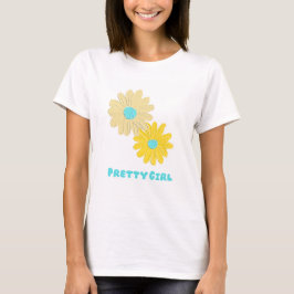 可愛い女の子の花のTシャツ Tシャツ
