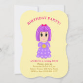 可愛い女の子の4歳の誕生日招待状 招待状 (正面)