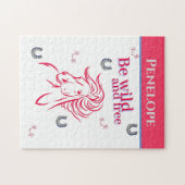 可愛い女の子は野生で自由な装飾馬 ジグソーパズル (横)