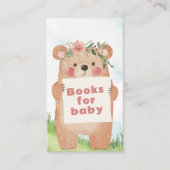 可愛い女の子クマ 「カードの代わりに本を」 エンクロージャーカード (正面)