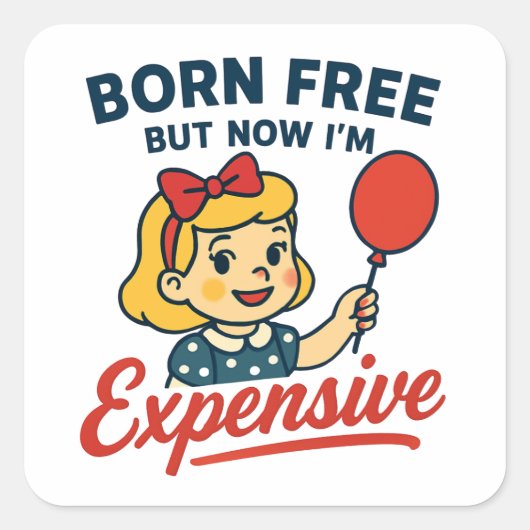 可愛い女の子フリースピリット スクエアシール (正面)