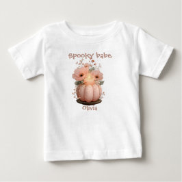 可愛い女の子用パンプキン・スプーキー・ベイビー ベビーTシャツ