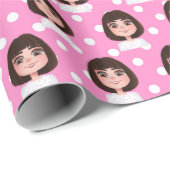 可愛い女の子（点字） ラッピングペーパー (ロールコーナー)
