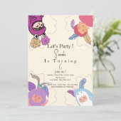 可愛い女カスタマイズの子の誕生日 招待状 (スタンド正面)