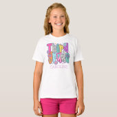 可愛い女子の小学校3年生の初めての登校日のオリジナルTシャツ Tシャツ (正面フル)