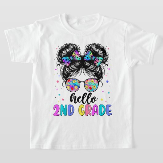 可愛い女子の2年生 バックリボンの先生 Tシャツ (レイダウン)