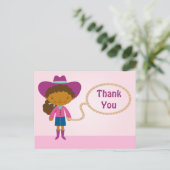 可愛い女性のカーボーイなげなわ女感謝してい子の君はがき ポストカード (スタンド正面)