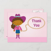 可愛い女性のカーボーイなげなわ女感謝してい子の君はがき ポストカード (正面/裏面)