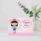 可愛い女性のカーボーイなげなわ女感謝してい子の君はがき ポストカード (スタンド正面)