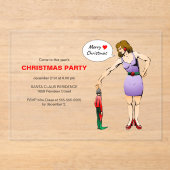 可愛い女性のクリスマスパーティー アクリル招待状 (正面)