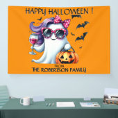 可愛い女性の幽霊のハロウィン 横断幕 (トレードショー)