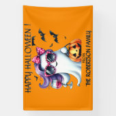 可愛い女性の幽霊のハロウィン 横断幕 (縦)