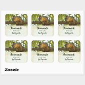 可愛い好奇心リスの自然写真 スクエアシール (シート)