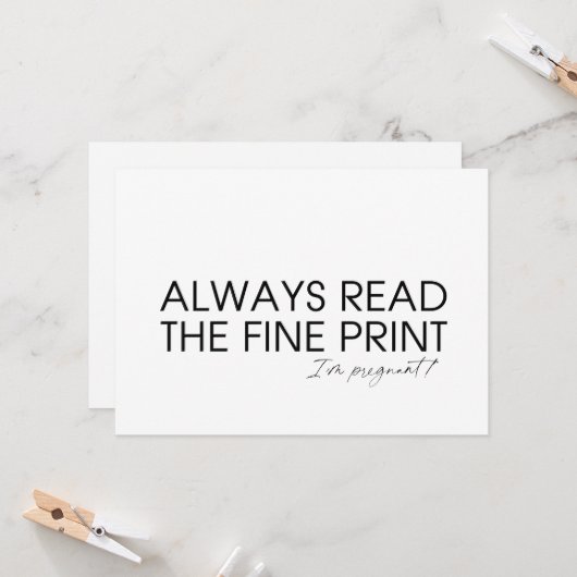 . .可愛い妊娠が両親を明かしてくれるベビー カード (正面/裏面インサイチュ)