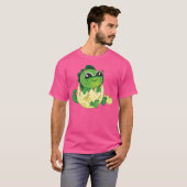 可愛い妊娠中の恐竜の卵のモチーフパパ Tシャツ (正面フル)