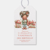 可愛い妖精のピンクの花の誕生日ギフトタグ ギフトタグ (正面)