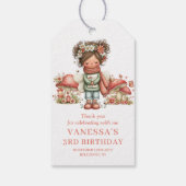 可愛い妖精のピンクの花の誕生日ギフトタグ ギフトタグ (裏面)