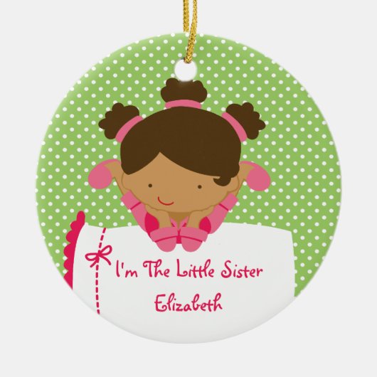 可愛い妹のクリスマスオーナメント セラミックオーナメント (正面)