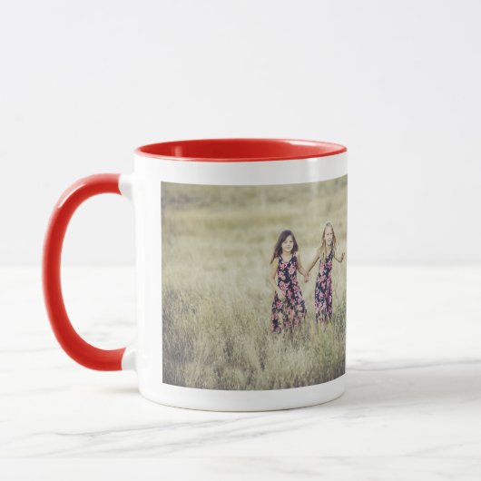 可愛い姉妹は永遠に愛する愛の写真2花 マグカップ (左)