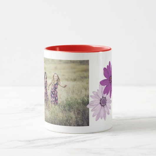 可愛い姉妹は永遠に愛する愛の写真2花 マグカップ (中央)