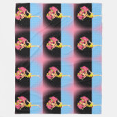 可愛い姿スケーターのアイススケートパーソナライズされた女 フリースブランケット (正面)