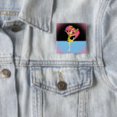 可愛い姿スケーターのアイススケートパーソナライズされた女 缶バッジ (インサイチュ)