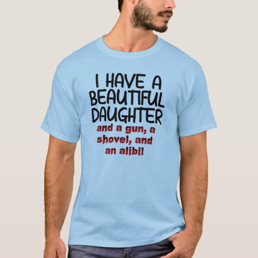 可愛い娘ガンショベルアリバイ面白いTシャツ Tシャツ (正面)