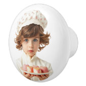 可愛い子でグルメハート型ピンクのチョコレート セラミックノブ (右)